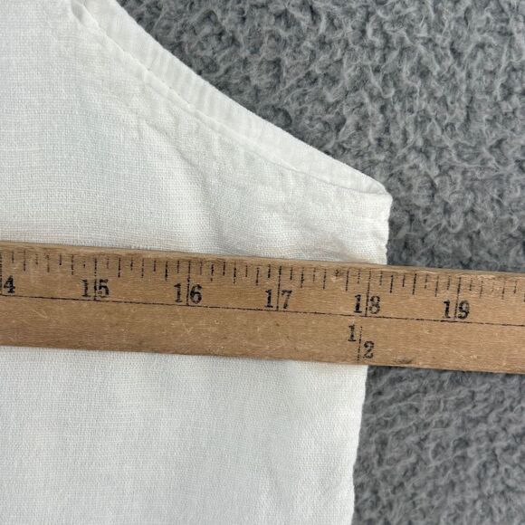Roxy White Linen Blend Button Front Crop Tank Top Size M - Picture 7 of 14